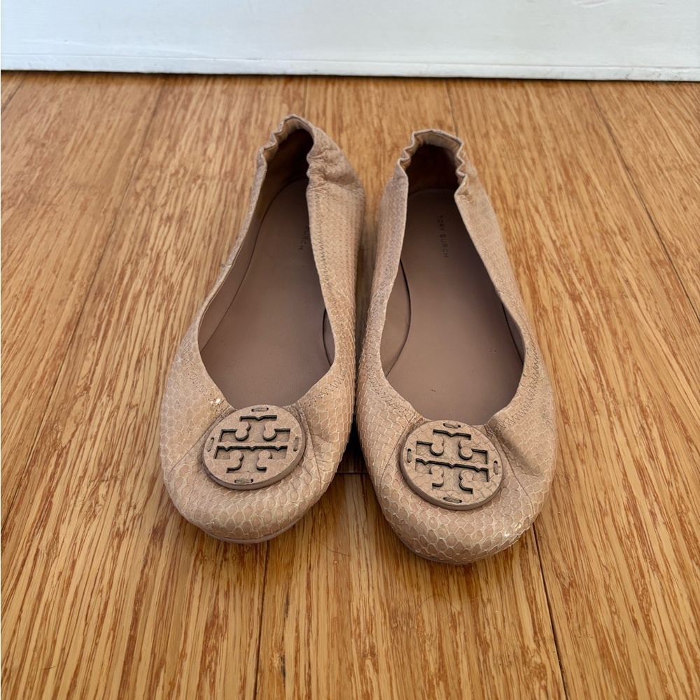 Tory Burch Women's Blush Snakeskin Flats
